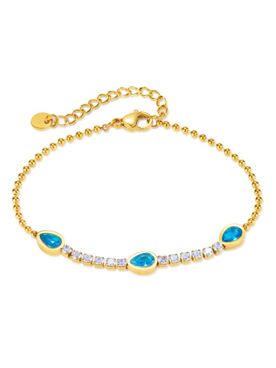 UN Jewelry Japan South Korea Fashion High end Zirconia Chain Bracelet Stainless Steel Gold Plated Women's Versatile Bracelet