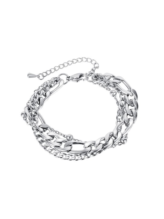 UN Jewelry Source Manufacturer Cross border European and American Hip Hop Classic Fashion Multi layered New Titanium Steel Bracelet