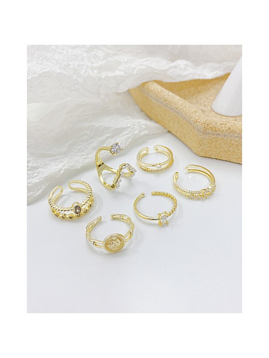 UN Jewelry, Japanese and Korean niche high-end pearl rings wholesale, personalized and versatile, light luxury style, women's open copper rings